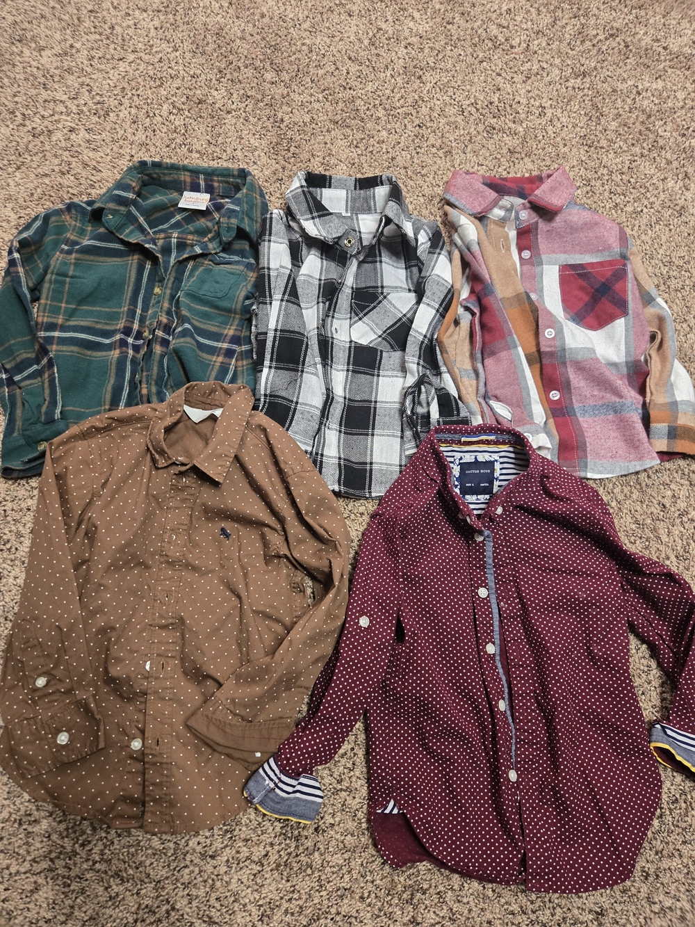 *Size 4* Bundle of 5* 3 Flannels & 2 Button Up Dress Shirts*